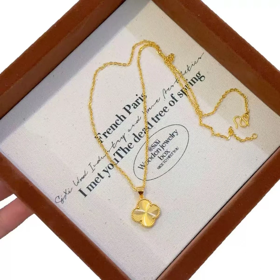 铜合金项链 合金四叶草项链百搭时尚气质