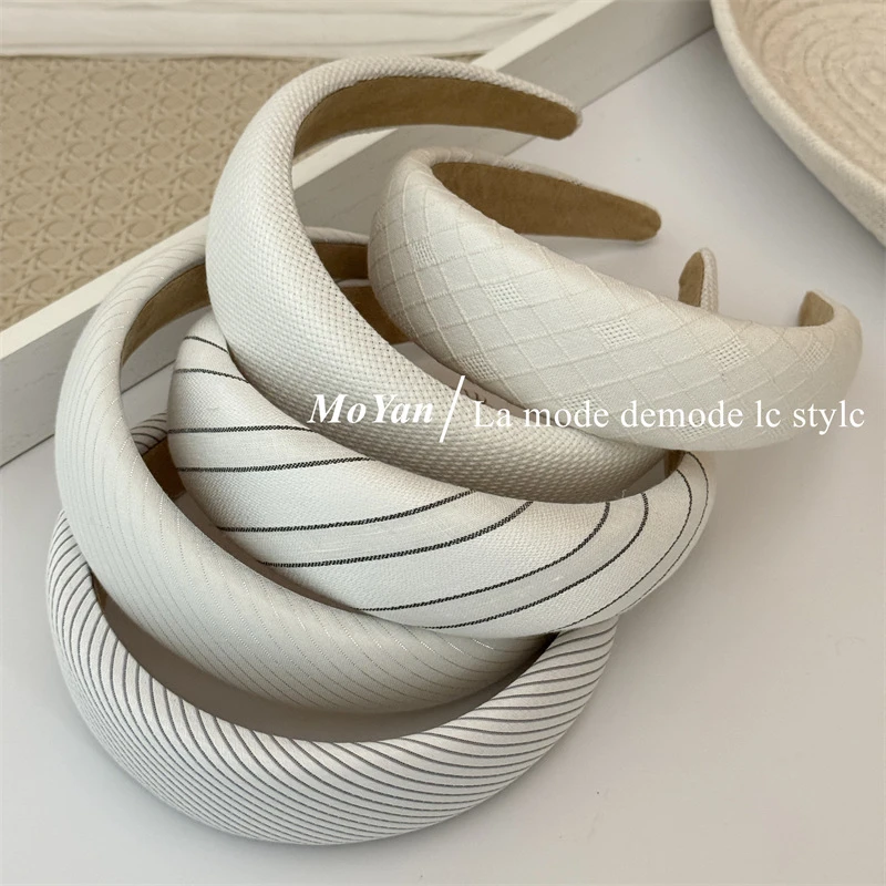 2025新款白色简约复古气质发箍女高级感百搭海绵头箍红色颅顶秋冬