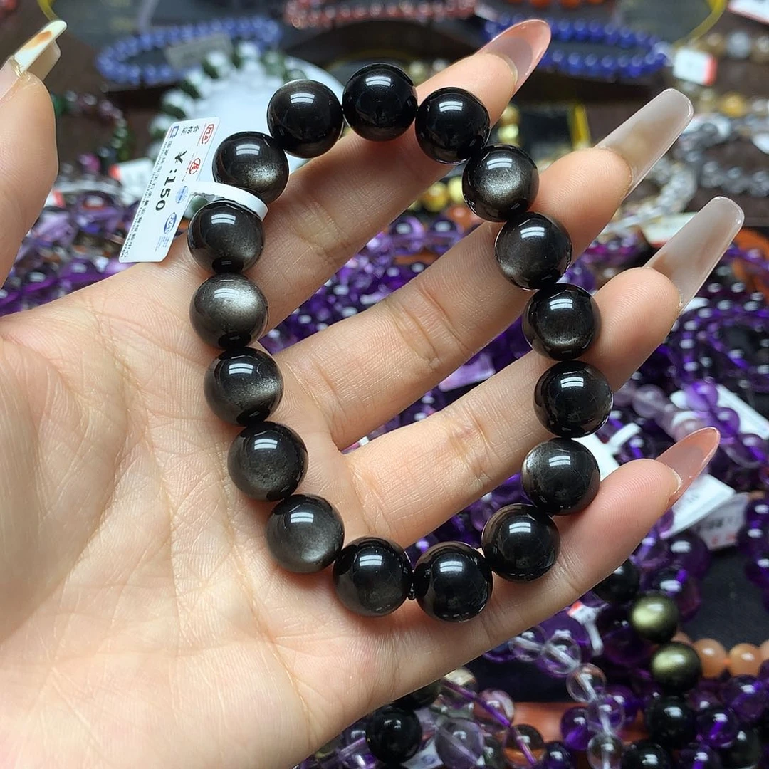 黑曜岩手链未镶嵌手链
