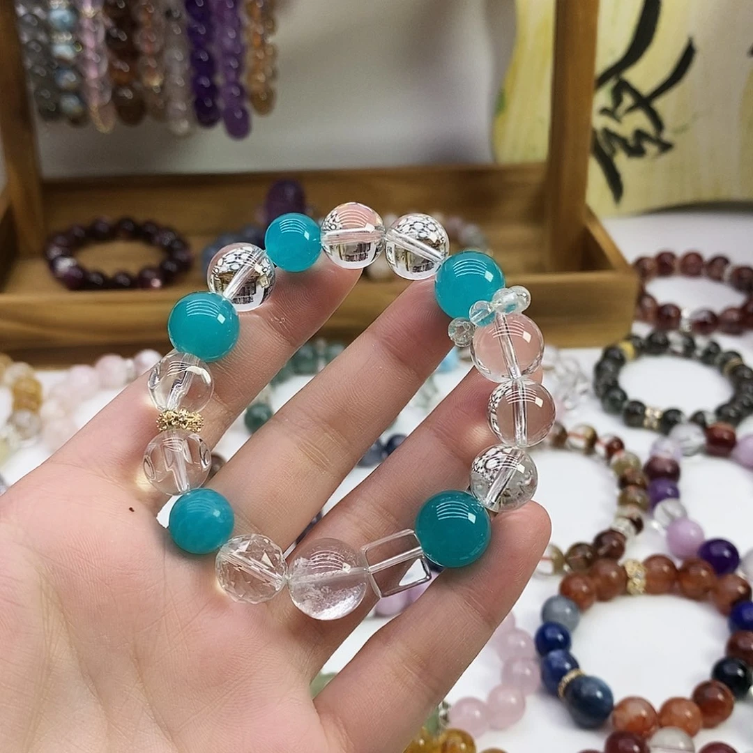 手链未镶嵌水晶白天河石