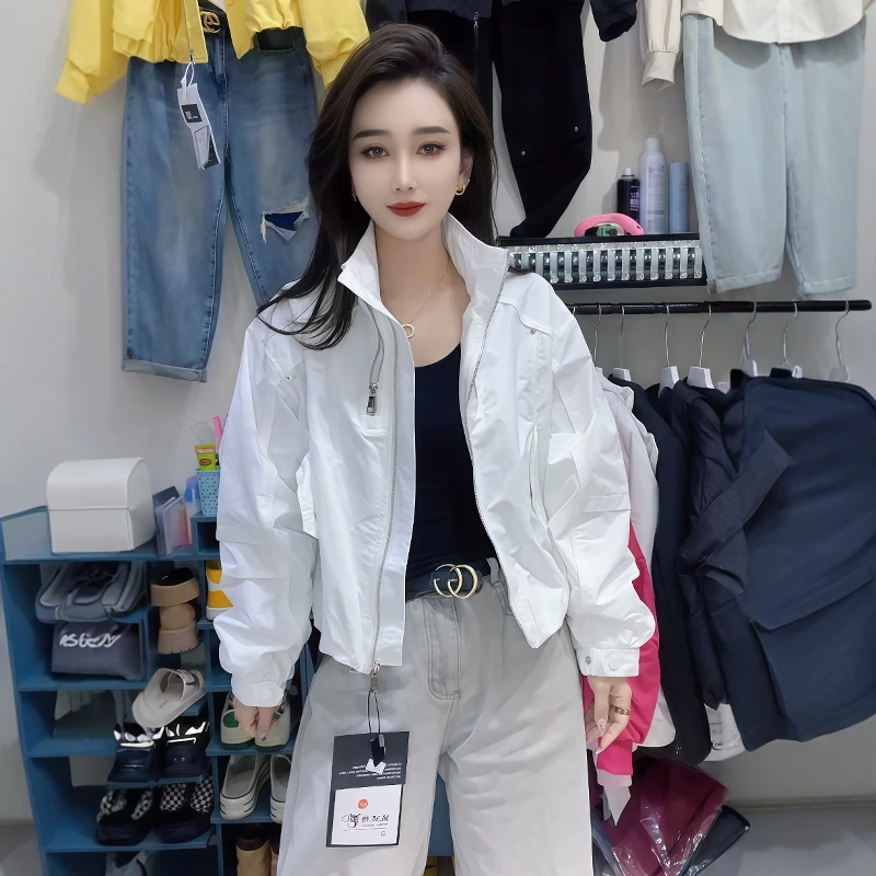 小个子夹克外套女2025新款春秋洋气休闲百搭冲锋衣运动开衫上衣服