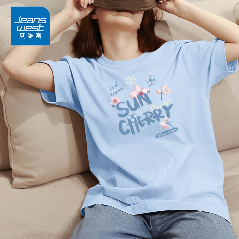 真维斯纯棉短袖女款爆款2025新款夏季欧若风穿搭纯欲慵懒风女装