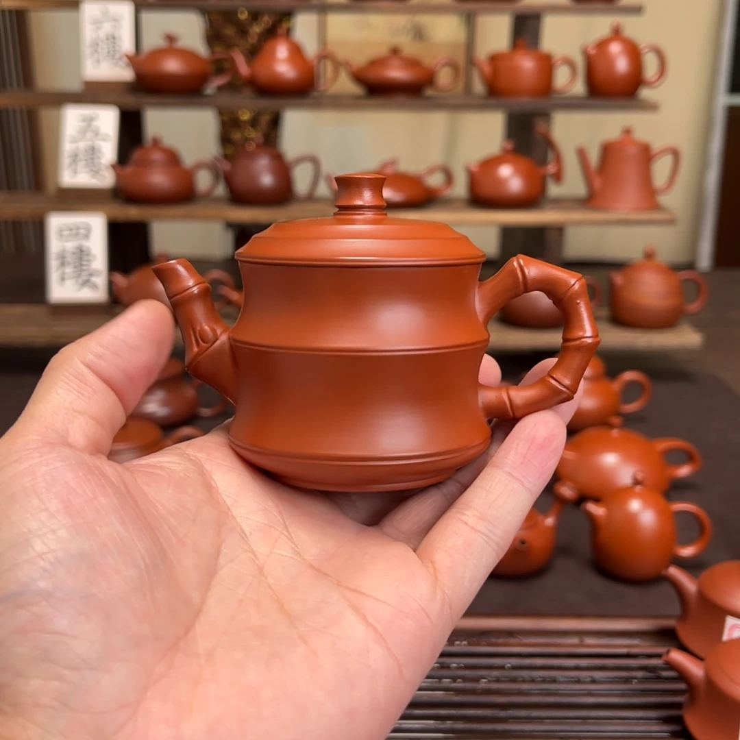 龙***里紫砂茶壶精工竹节135cc