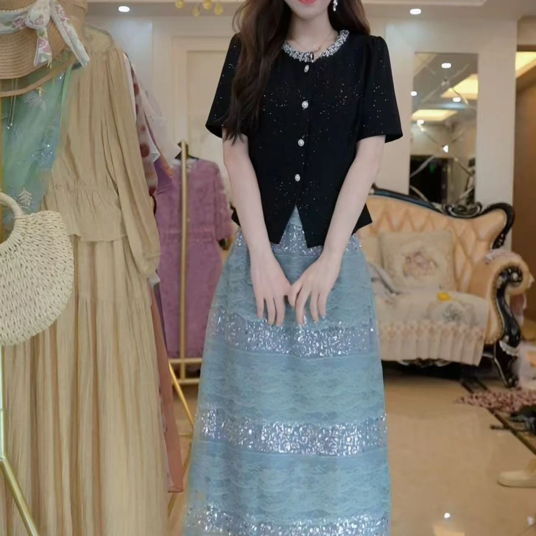 夏装小衫两件套25年时尚新款中国风休闲气质显瘦轻奢妈妈装6602