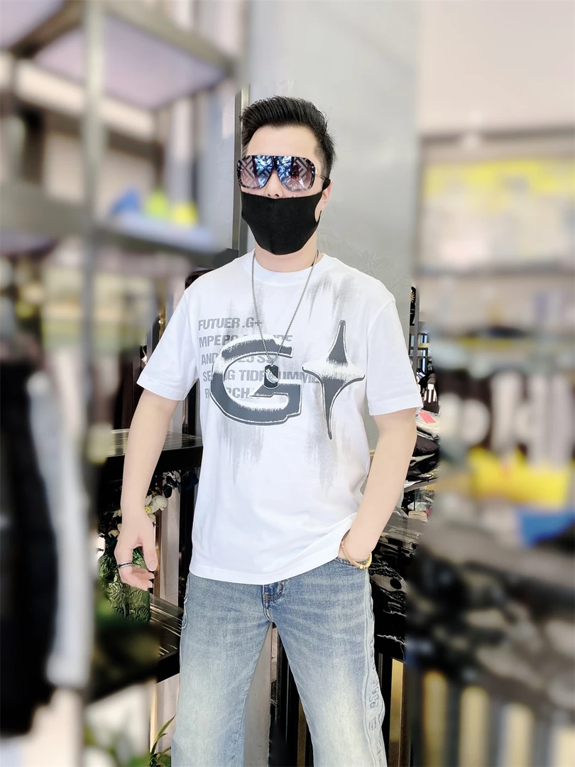 高级感男装夏季时尚短袖韩版个性高品质百搭半袖帅气圆领潮流上衣