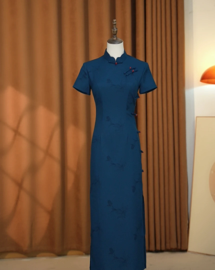 雅木 荷若  春夏气质日常优雅款旗袍(衣长110左右）