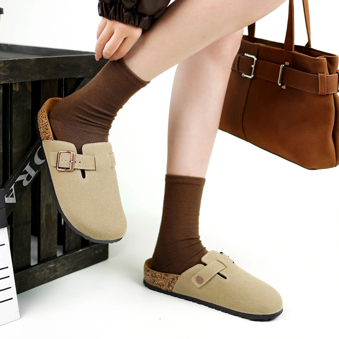 勃肯鞋女款新款休闲百搭外穿软底懒人一脚蹬舒适复古防滑穆勒鞋