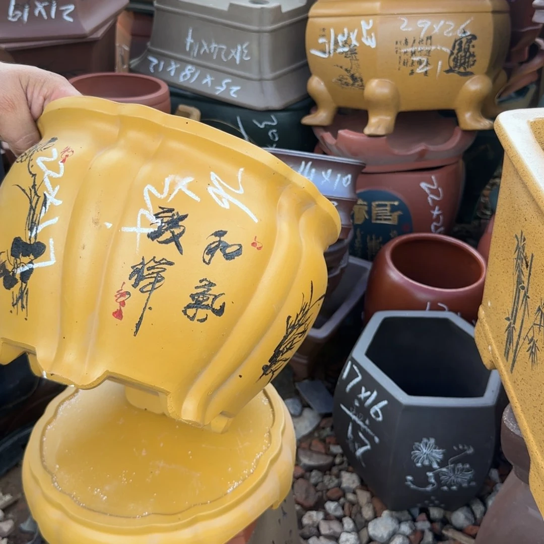 紫砂花盆紫砂花盆花盆盆景盆栽瑕疵