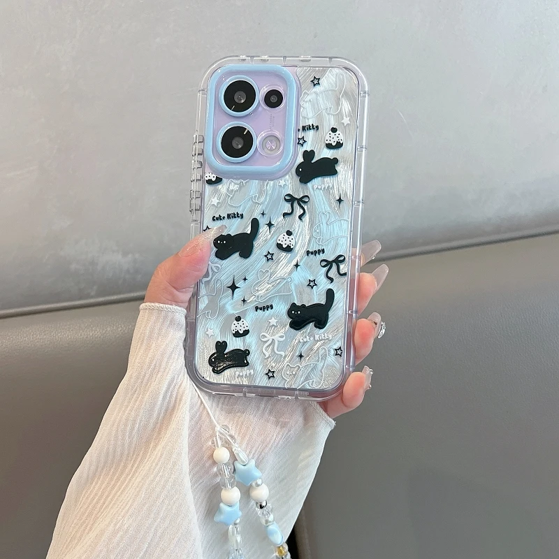 适用opporeno13手机壳全包防摔reno13pro新款羽纱可爱兔猫咪创意