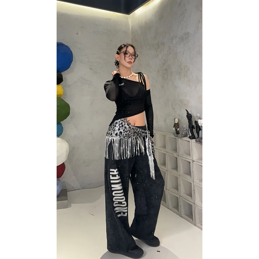 CBXLAB街舞潮牌蟒纹流苏臀巾kpop跳舞爵士设计感饰品美式个性辣妹