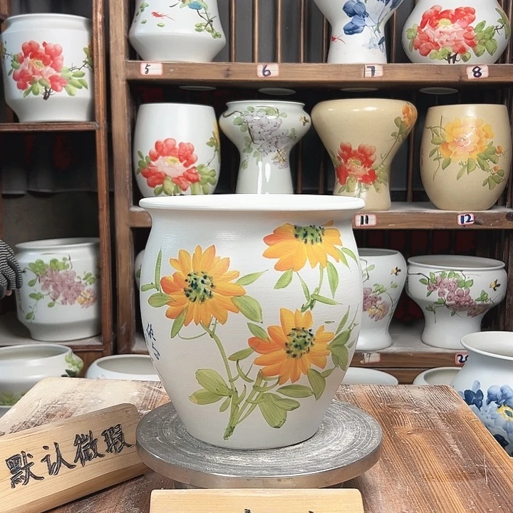 摆件圆口向日葵陶瓷陶瓷新款