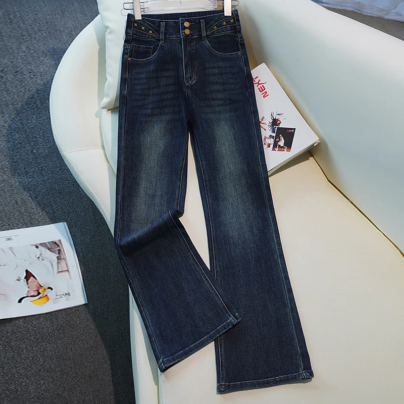 女士喇叭裤修身显瘦时尚百搭高腰弹力洋气微喇裤秋季外穿长裤