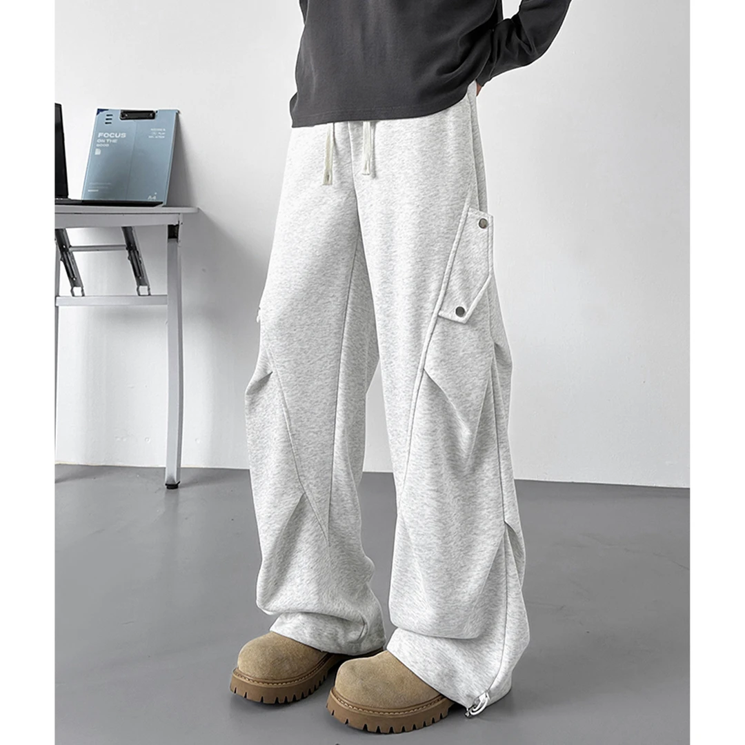 重工风休闲裤春秋款工装裤子垂感显瘦ins百搭男女潮流结构款卫裤