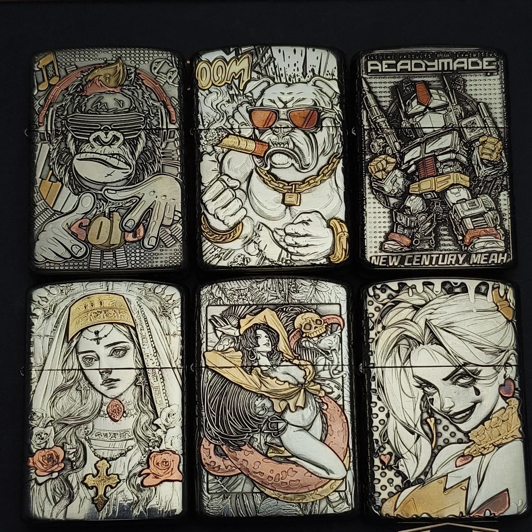 ZORRO佐罗二代白铜煤油打火机精雕浮雕五面个性创意礼物送人DIY送