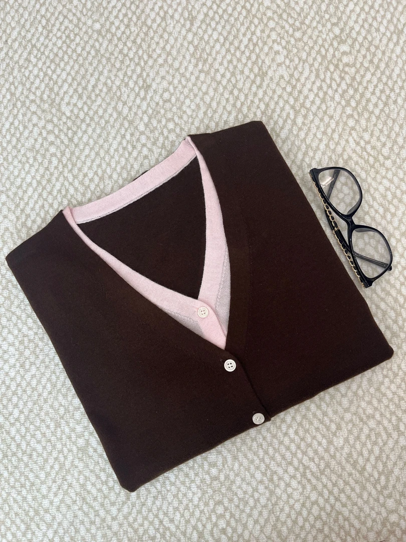 秋季针织假两件常规女拼色针织衫8611