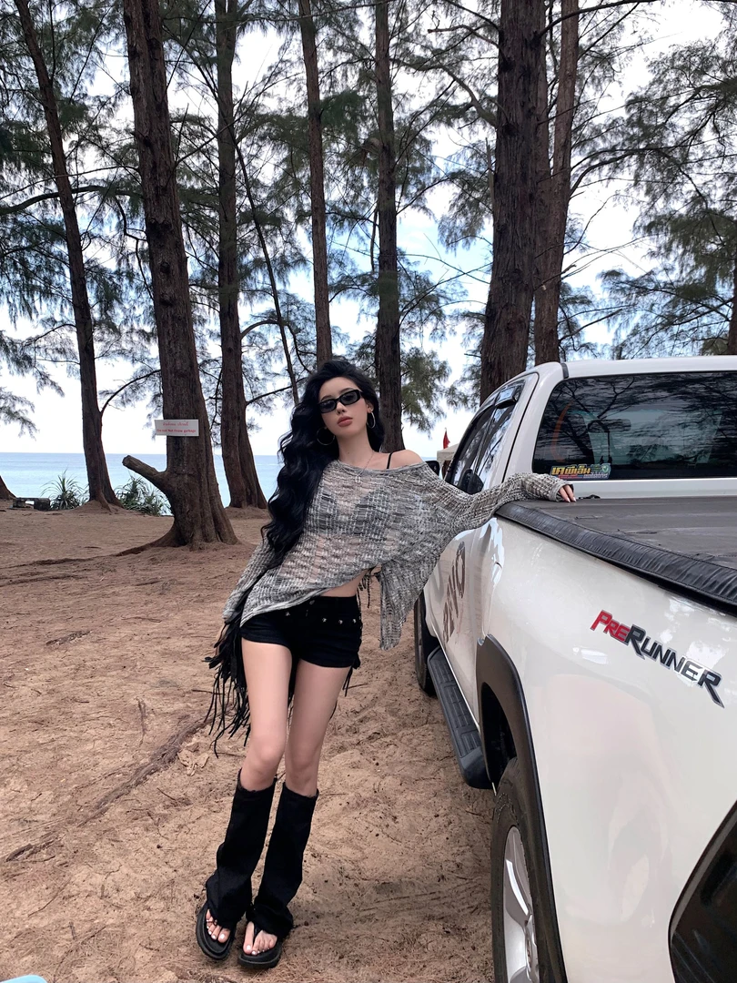 温柔 防晒罩衫女夏季外搭宽松镂空针织上衣设计感小众空调衫90039