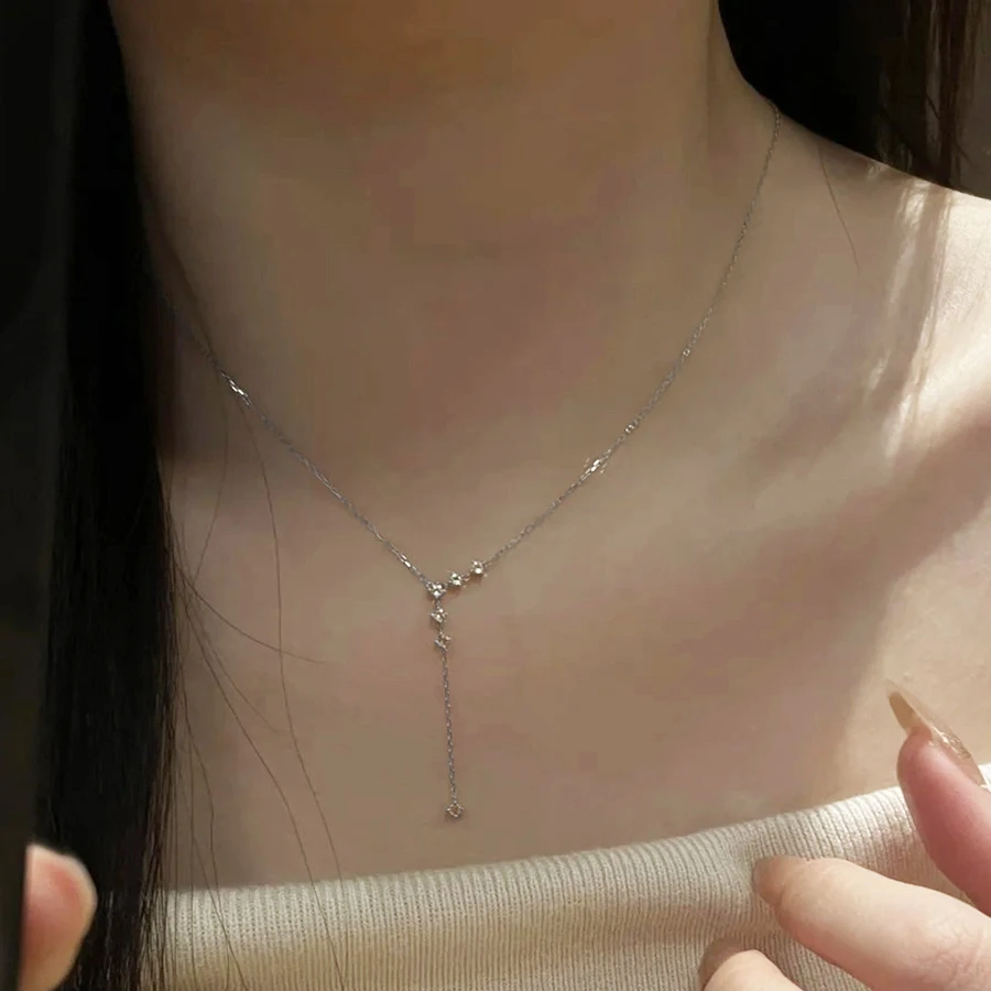 温柒 钛钢项链 超闪流苏项链轻奢小众时尚百搭高级精致设计锁骨链