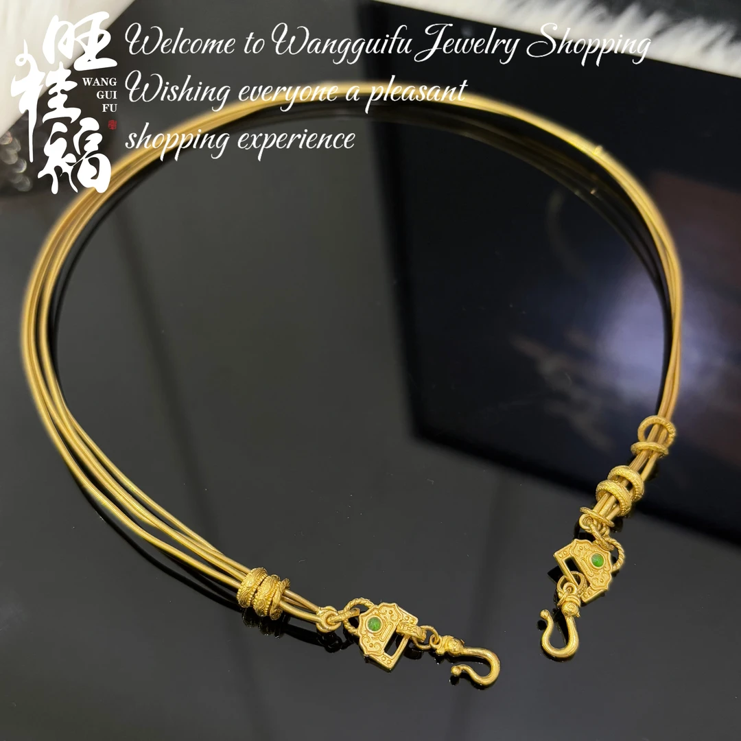 【时光项圈】旺桂福传承-足金999手工百变百搭项圈新中式风格项链