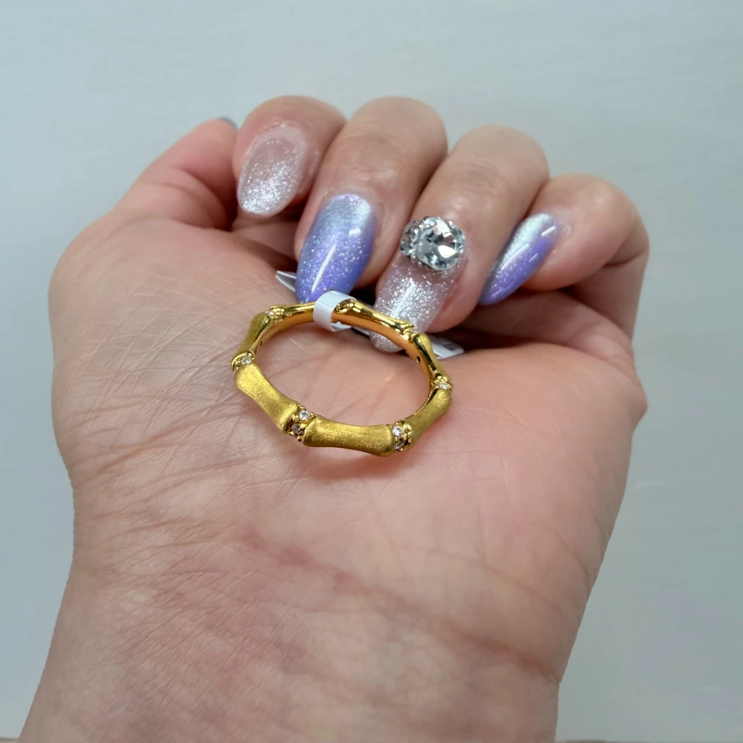 【金戒指】竹节戒指足金999精致百搭通勤送女友【88/108】