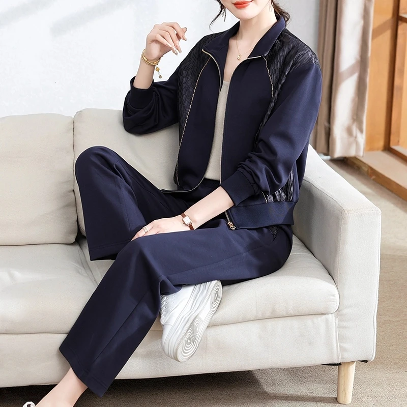 中年妈妈春装运动服套装2025新款洋气中老年女装外套上衣服两件套