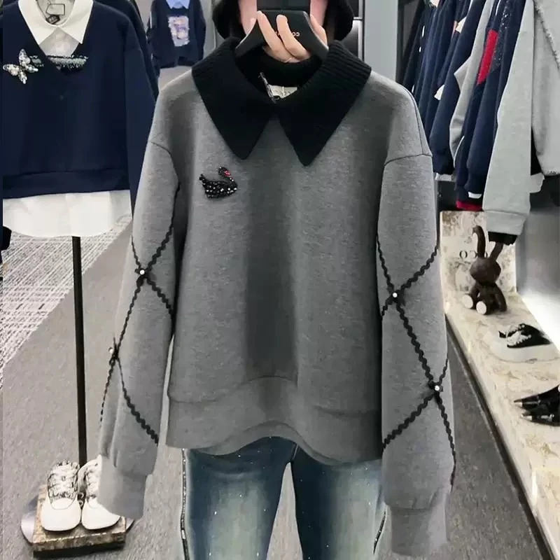 【RG3652】2025年秋冬新款时尚气质百搭减龄显瘦新款女装卫衣