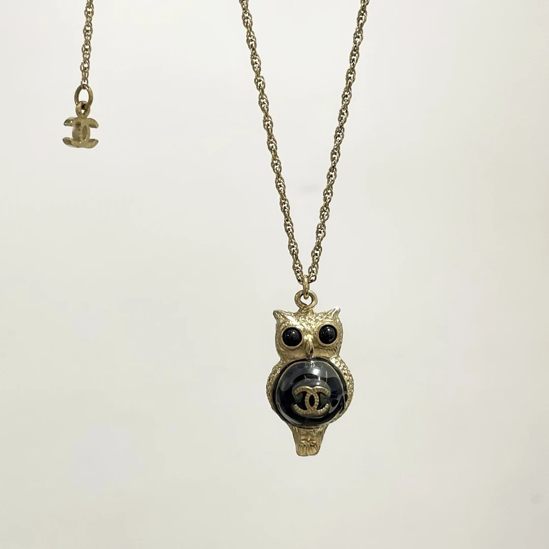 95新 Chanel/香奈儿 18C希腊系列猫头鹰吊坠项链 55449782