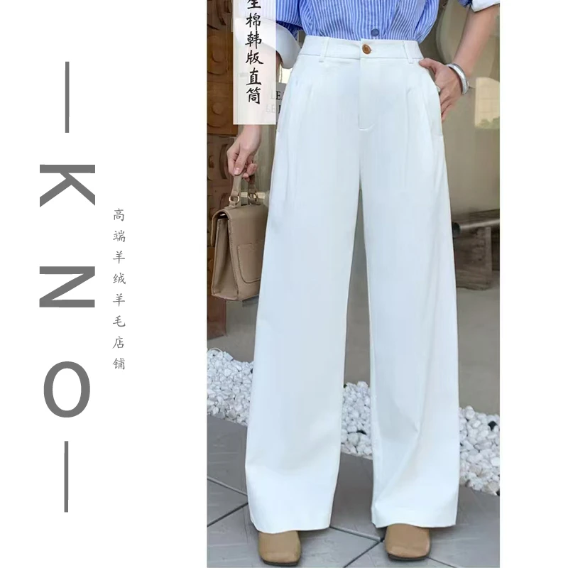 【KNO】505夏季新款两色直筒再生棉裤子休闲百搭宽松