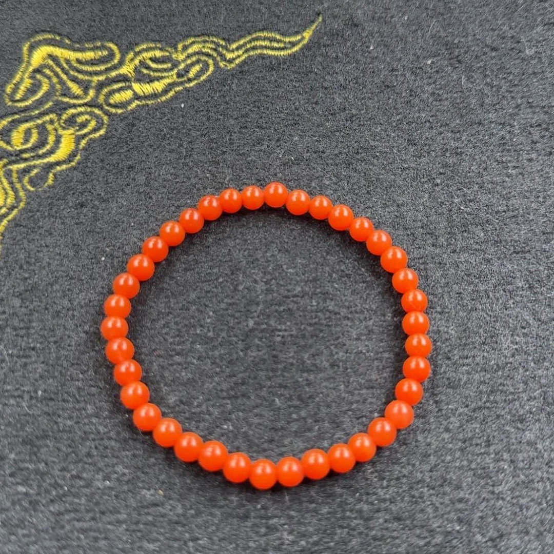南红玛瑙手串未镶嵌5mm柿子红单圈