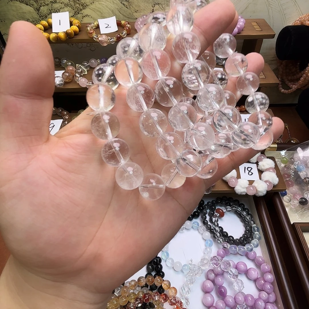 水晶手链未镶嵌天然白水晶