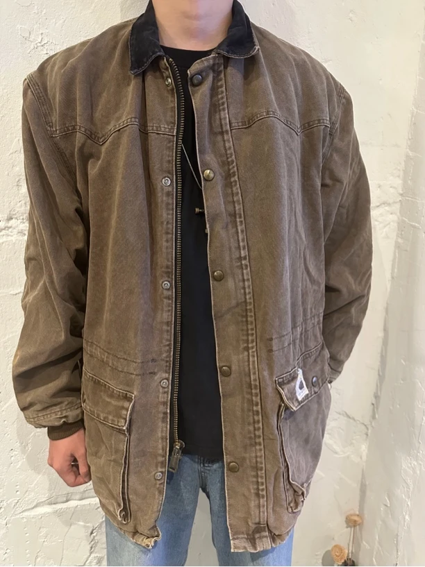 90年代产 C08 CHT Sz:XL 美产 中长款猎装夹克 拉链坏了