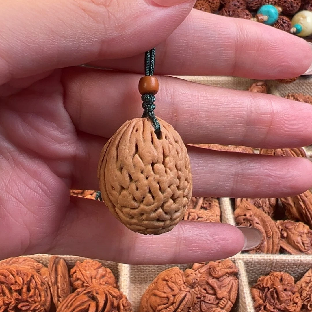 桃核吊坠桃核素籽钱袋子