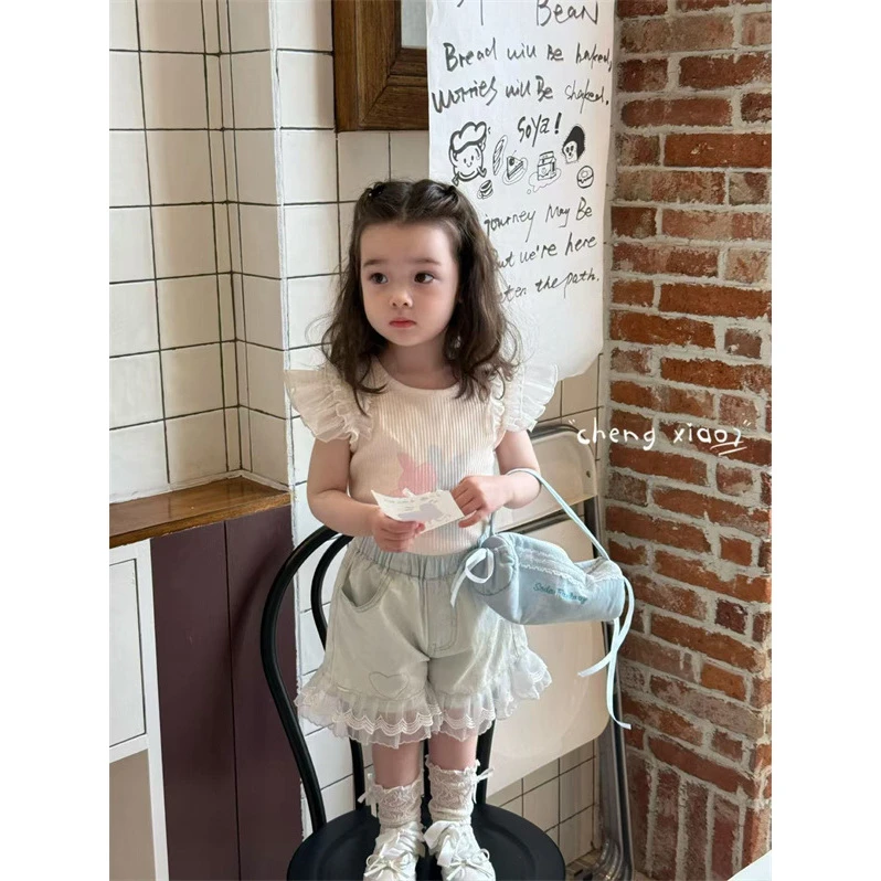 橙小7·25夏~花边牛仔短裤XQ5209