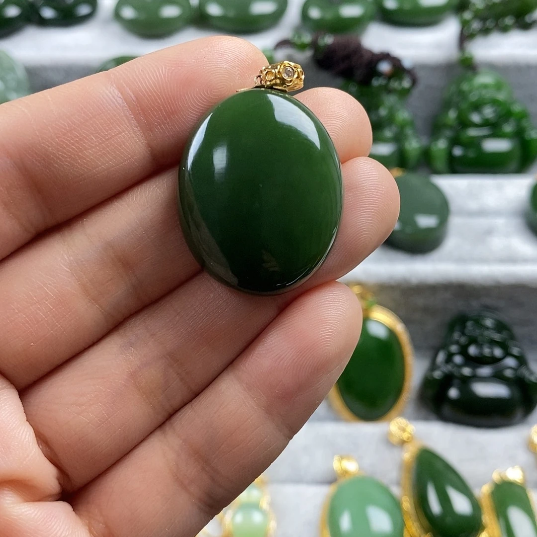 和田玉（碧玉）未镶嵌颈饰30mm