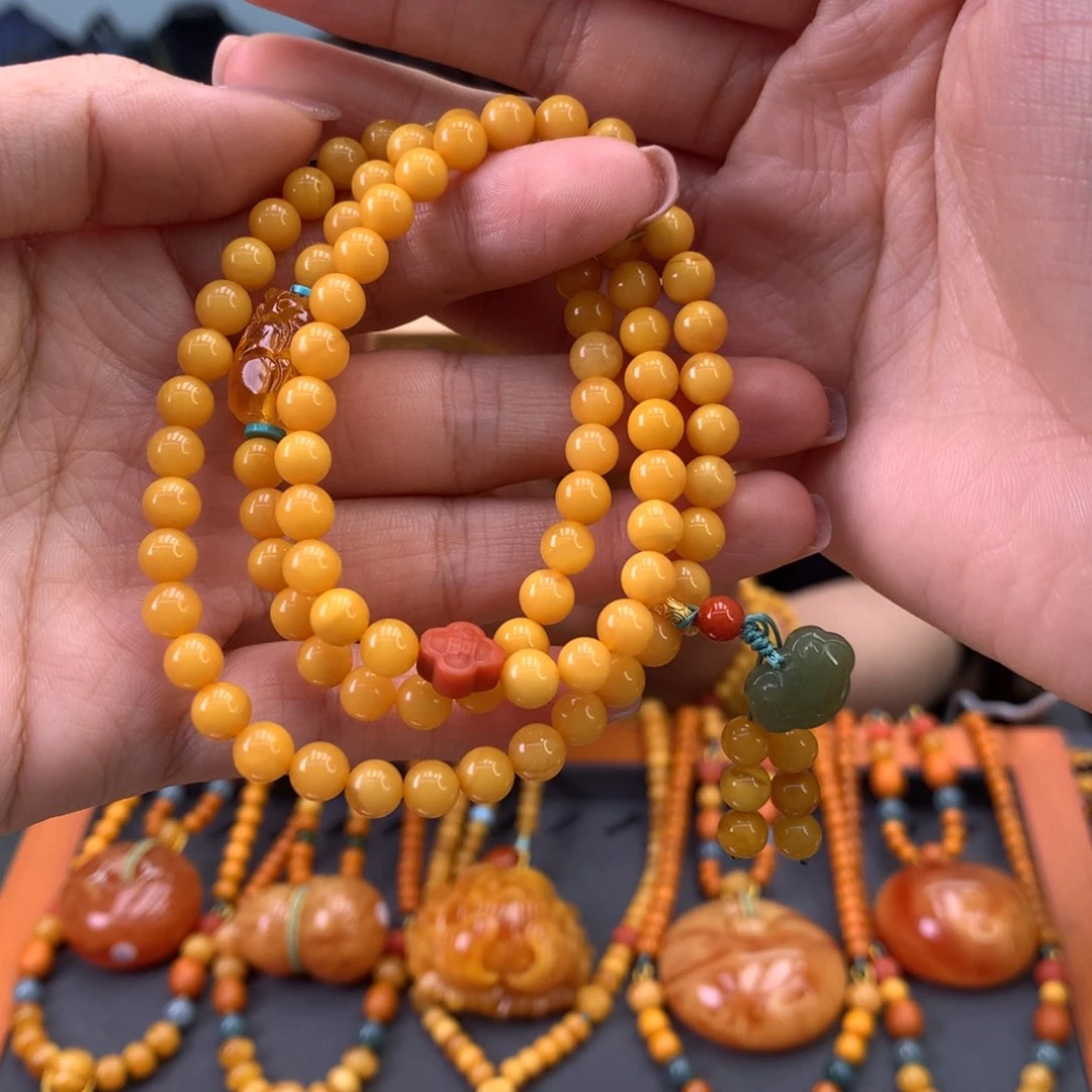 未镶嵌蜜蜡手串天然