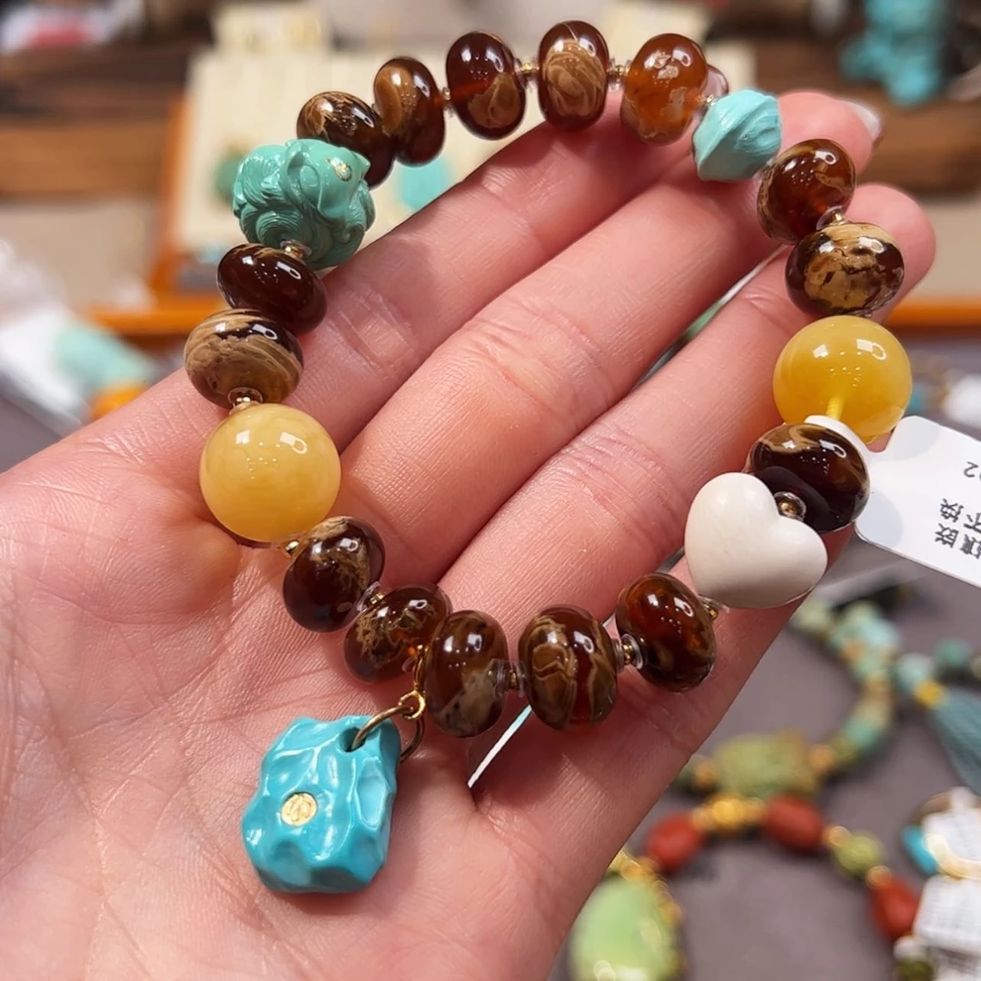 【闪购商品】手链琥珀18K金镶嵌