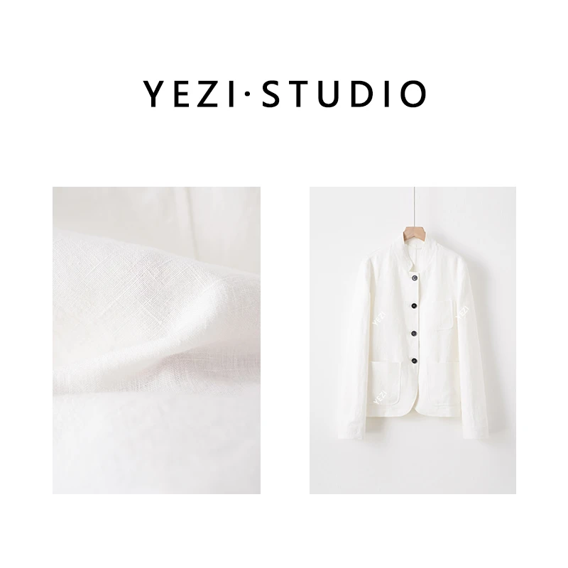 【听风序】新中式小立领中山装100亚麻超密抗皱帅气小外套25210002