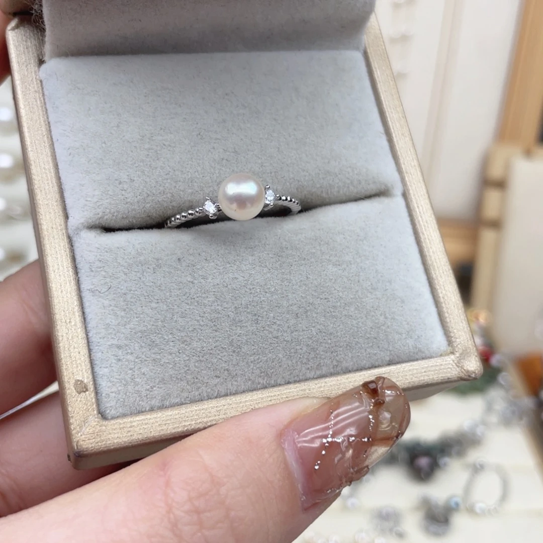 海水珍珠银S925镶嵌戒指Q142