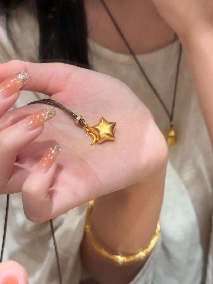 铜合金项链 立体实心折纸星星 落星织梦项链 Y003