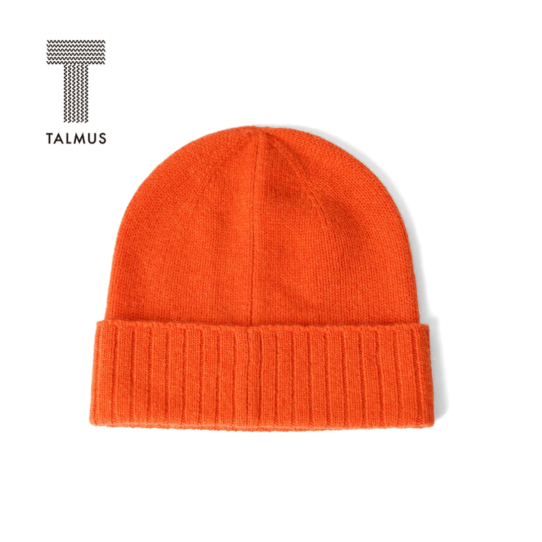 TALMUS/塔拉牧丝山羊绒宽罗纹帽边针织帽休闲保暖百搭纯色出