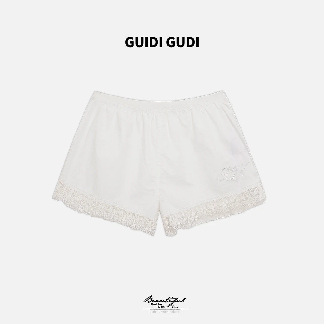 GUIDI GUDI【逛逛月球】黄加蓝气质休闲百搭时尚短裤