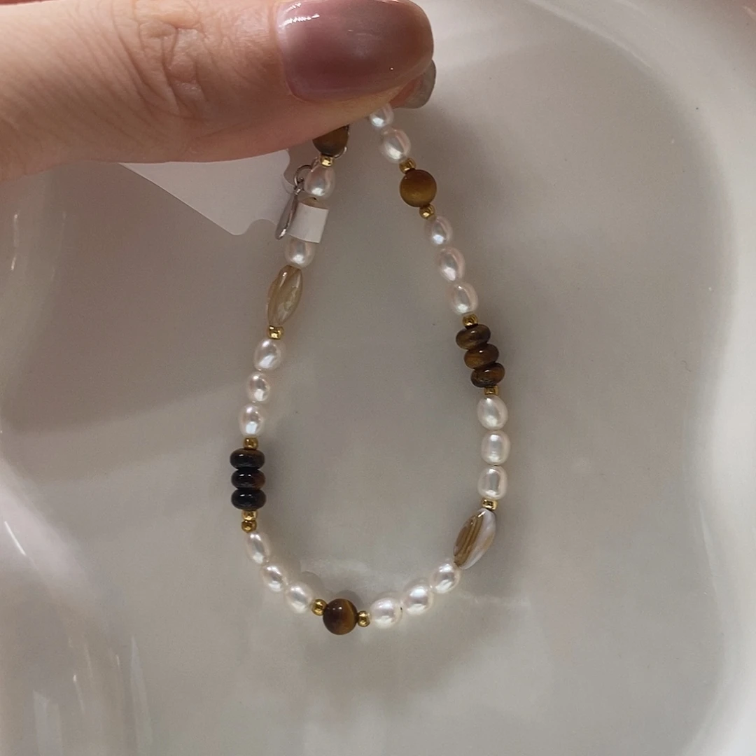 银S925镶嵌手绳淡水珍珠