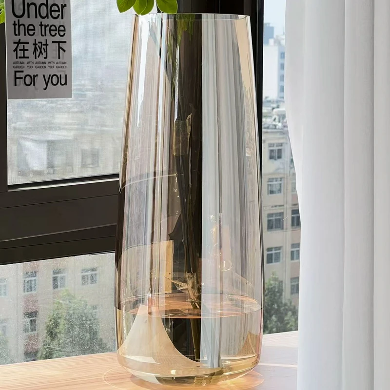 大号花瓶透明水养大飞燕雪柳富贵竹吊钟专用客厅居家轻奢田园复古