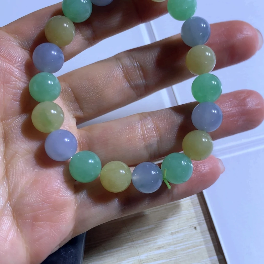 翡翠手链未镶嵌天然缅甸翡翠手串