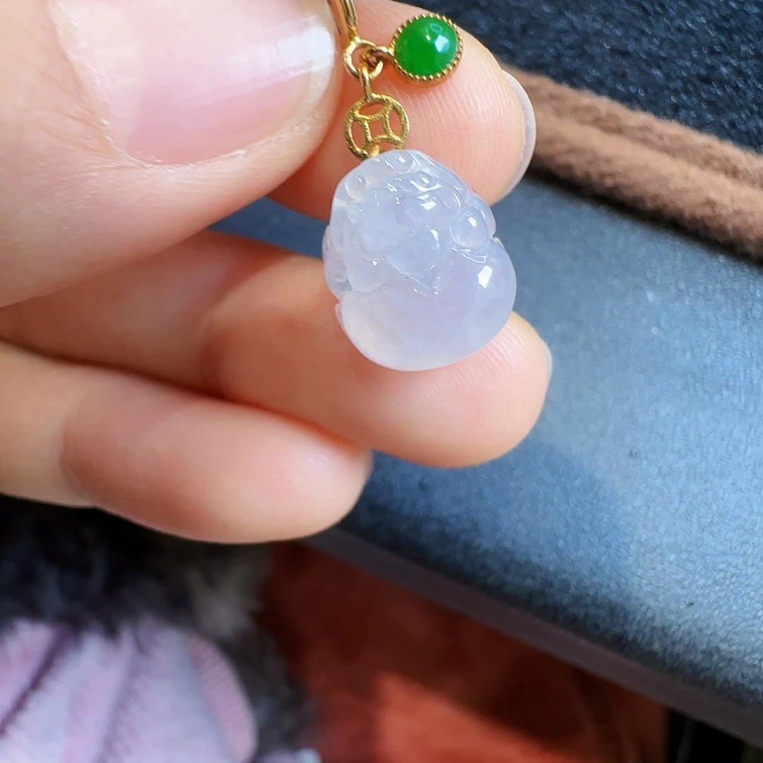 翡翠颈饰18K金镶嵌冰种貔貅