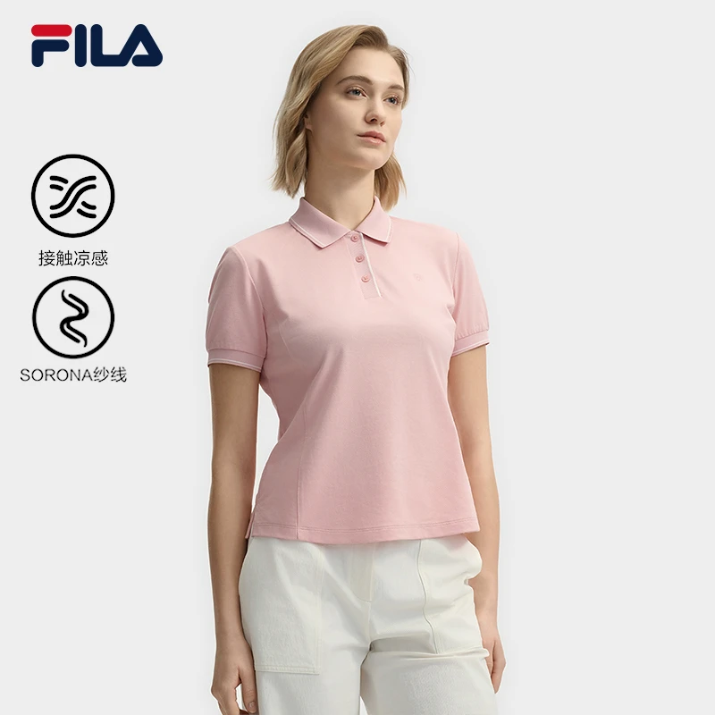 Fila/斐乐【凉感面料】春夏季女士户外运动短袖POLO衫F11W523105F