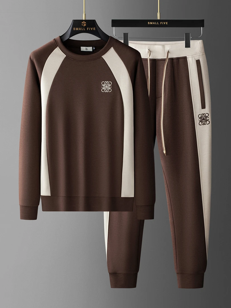 2025新款秋季男士潮流时尚百搭卫衣两件套男韩版休闲长袖帅气套装