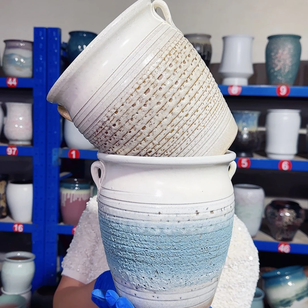 紫砂花盆高21口19