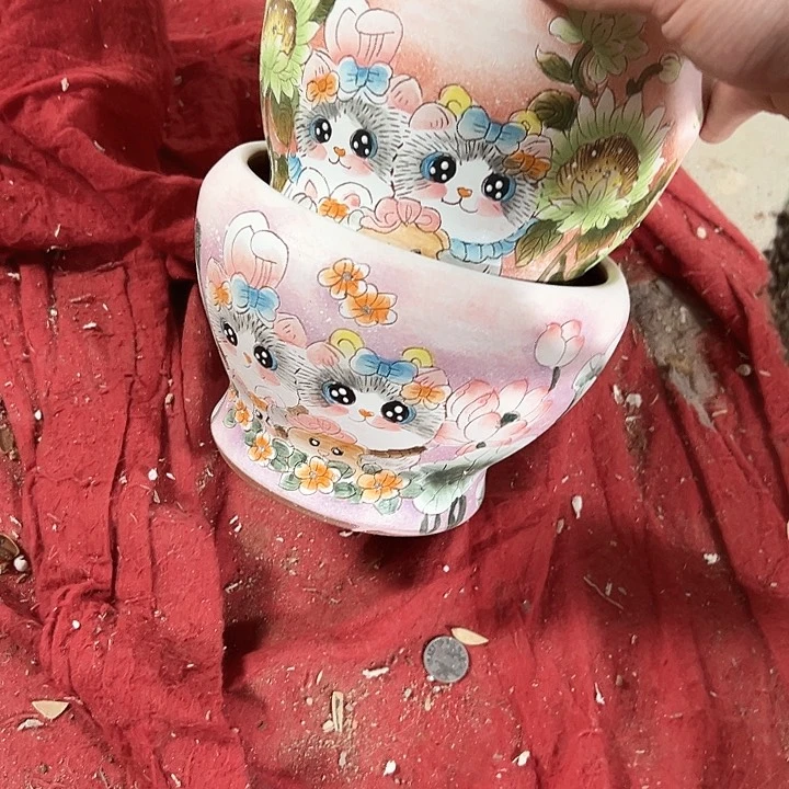 景德镇手绘花盆满38包邮用****谓