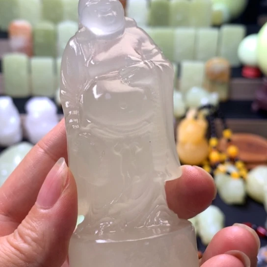 石材方解石手把件