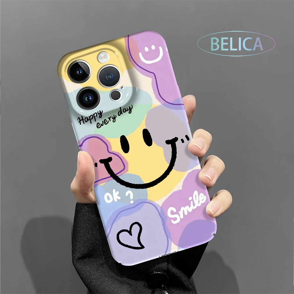 可爱简约笑脸适用于苹果16小众手机壳iPhone15菲林13promax女款12